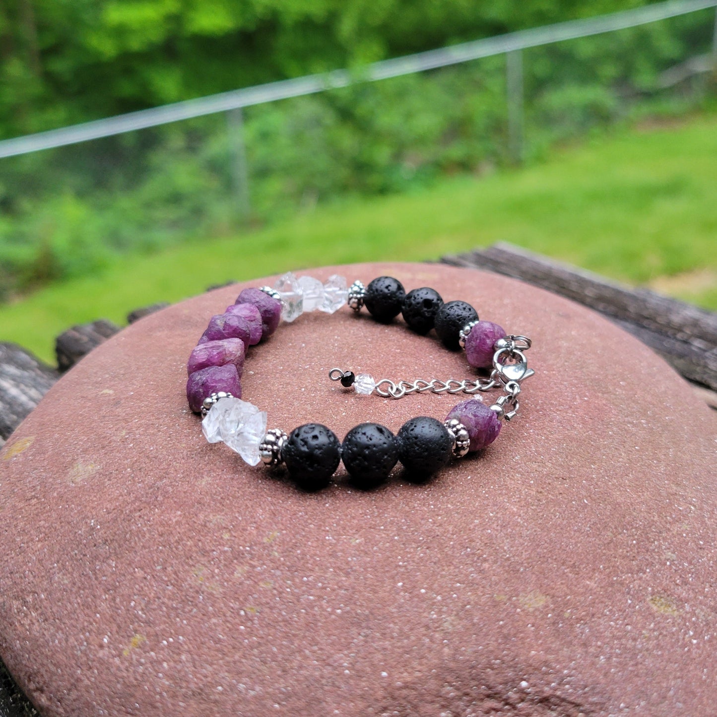 Lavender Aromatherapy Bracelet - handmade artisan jewelry with